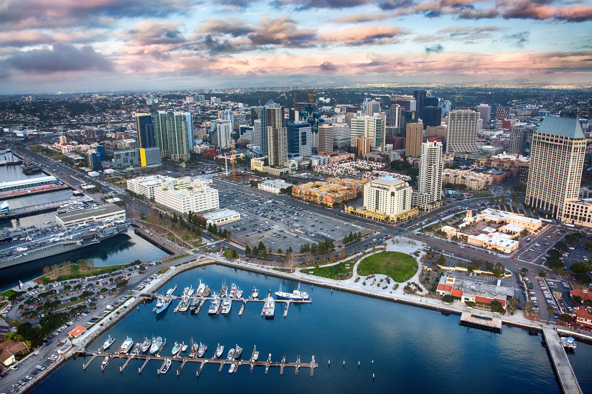 San Diego Aerial View Of Downtown And The Bay
