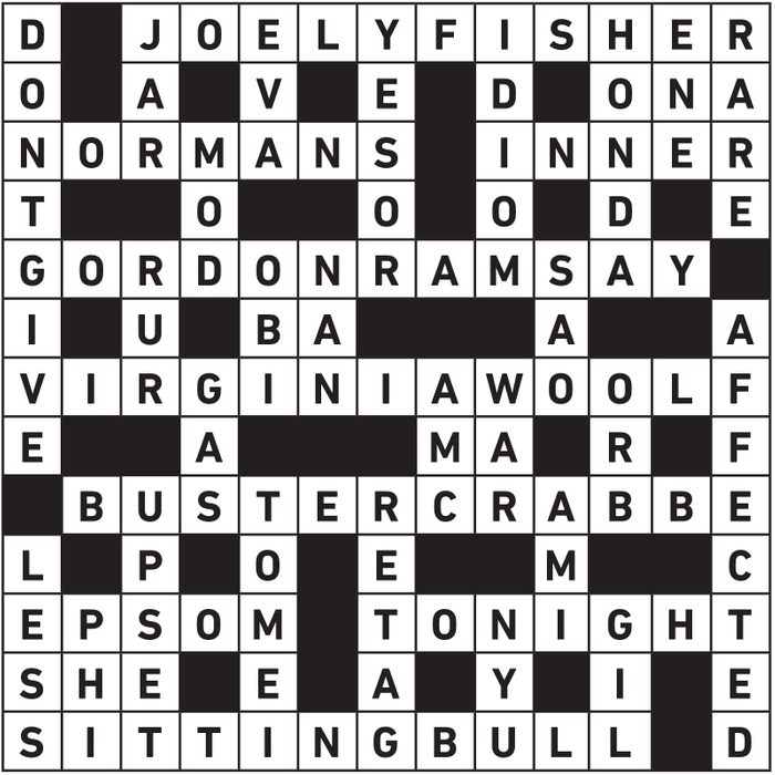 September 2021 Printable Crossword Answers