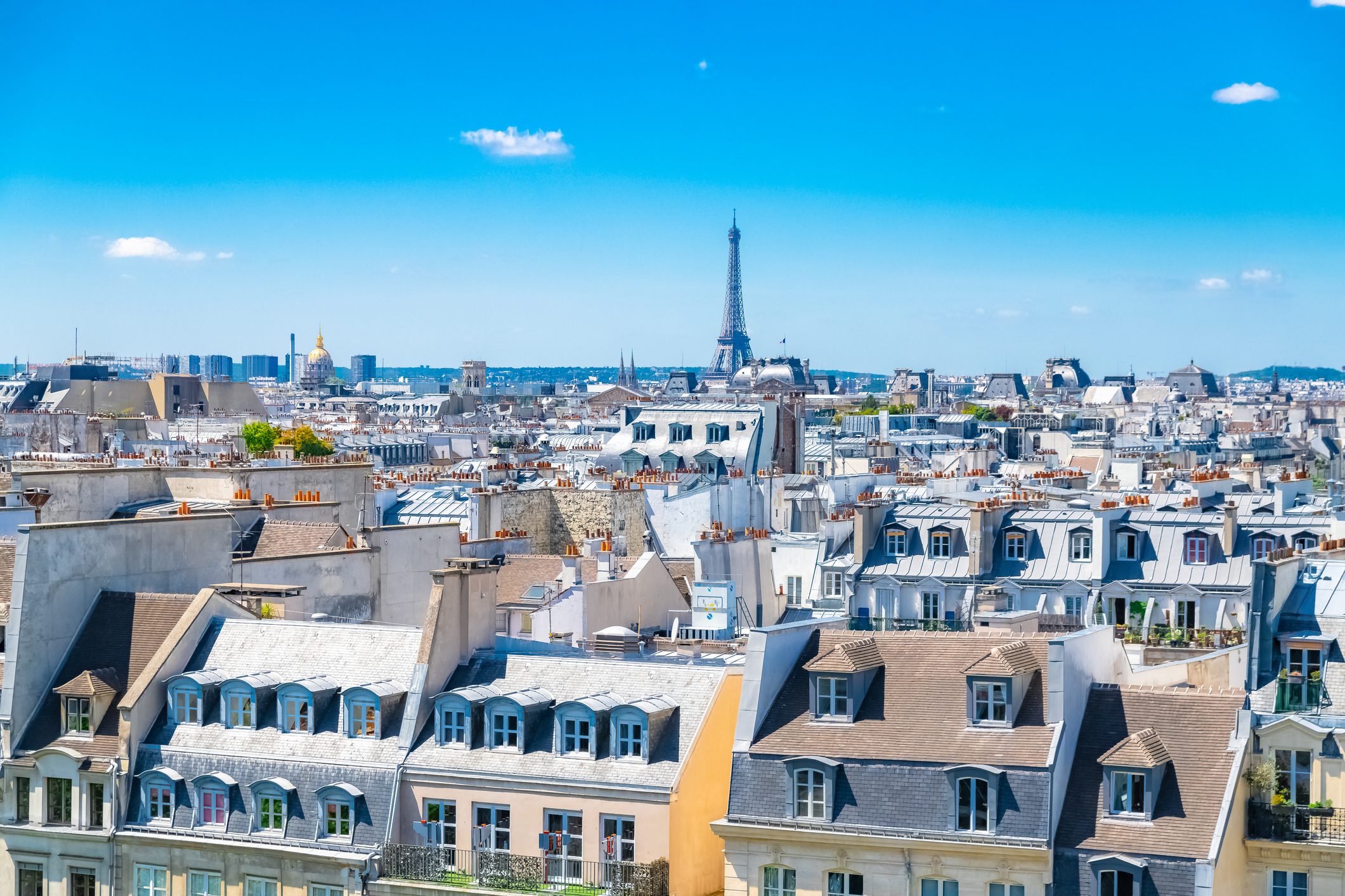Paris, typical roofs in the Marais