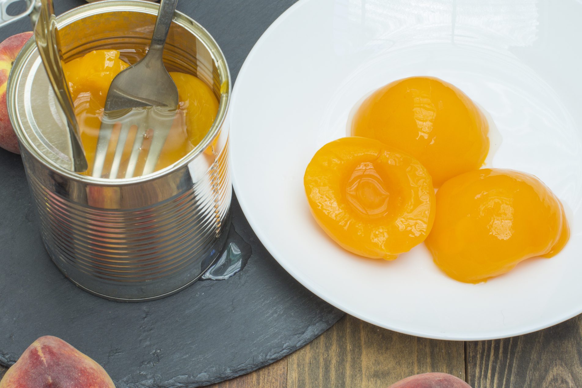canned peaches