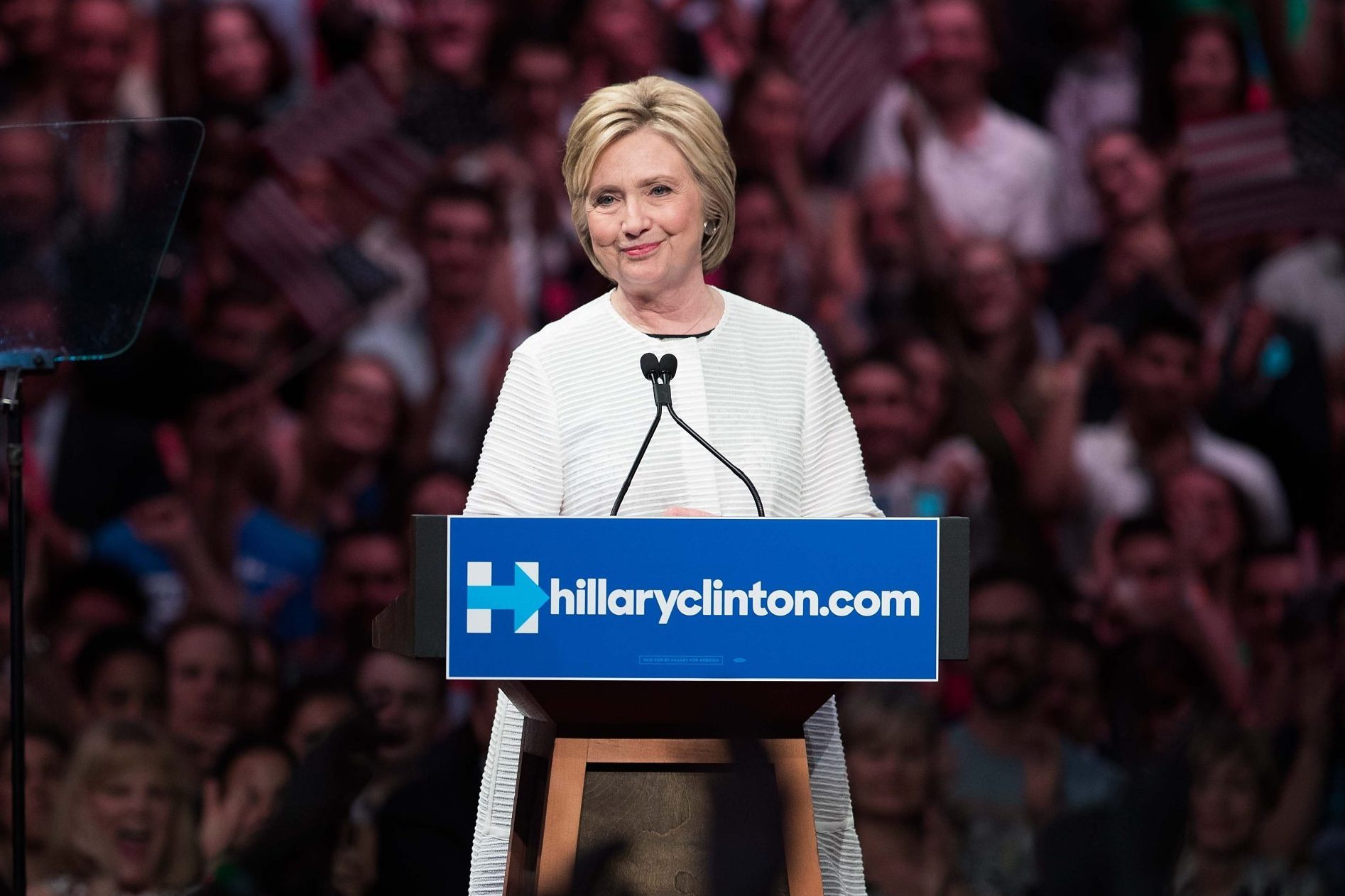 Hillary Clinton Holds Primary Night Event In Brooklyn, New York