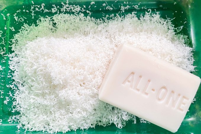 Grate the laundry-soap bar