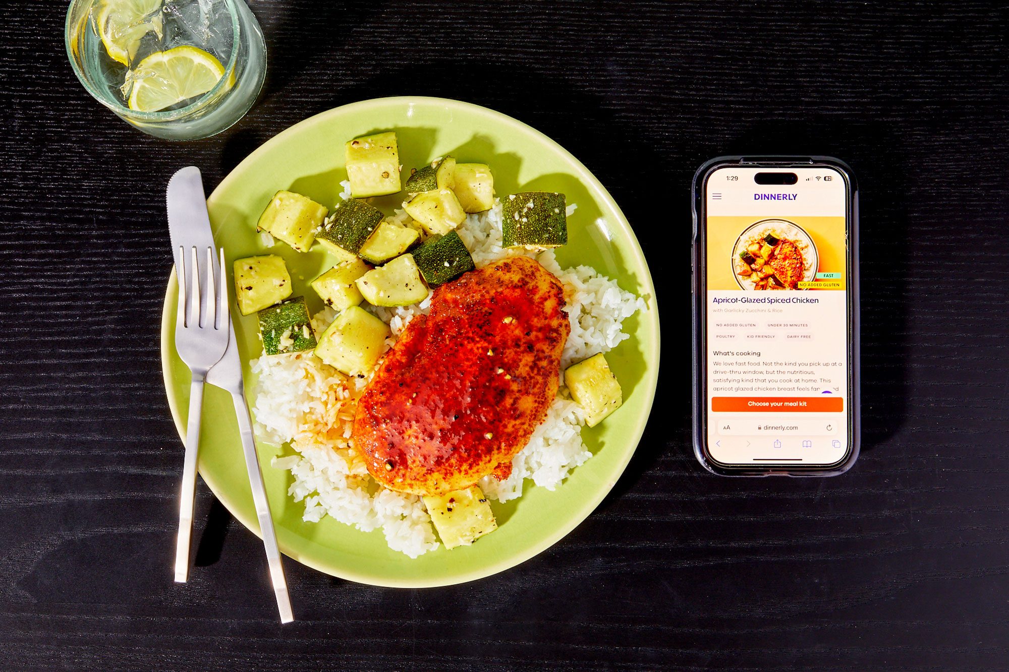 Dinnerly Meal Kit Apricot-Glazed Spiced Chicken