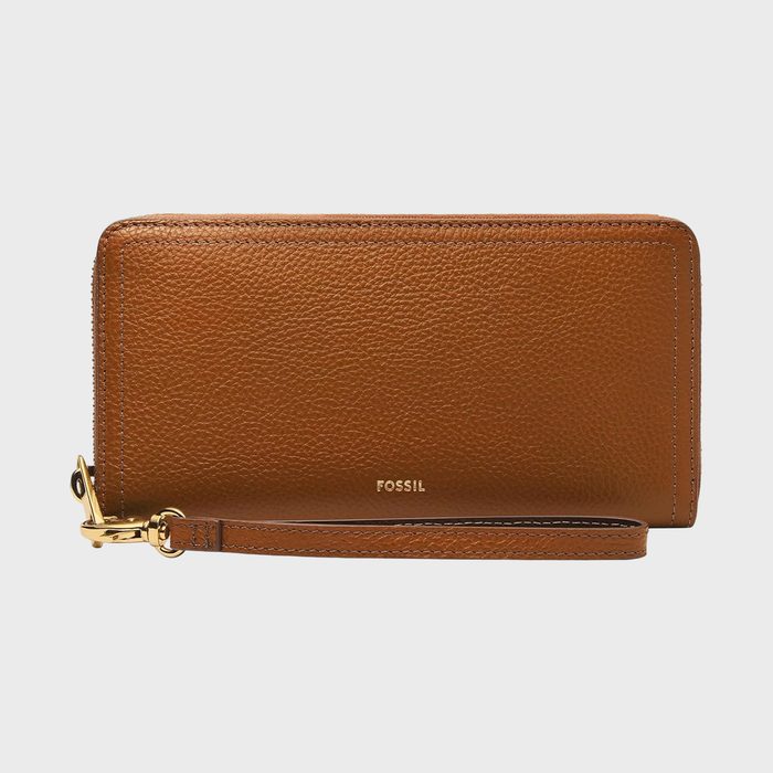 Fossil Logan Leather Zip Around Wallet Wristlet