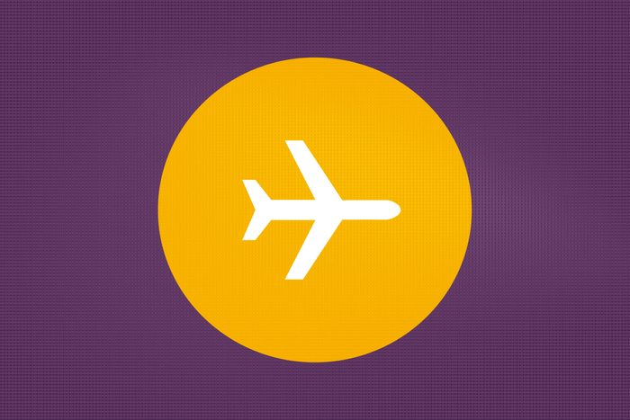 airplane mode icon on a purple background