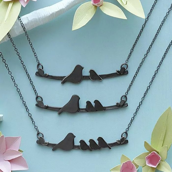 Mother Nestling Birds Necklace