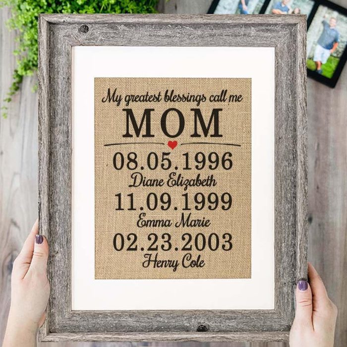 Personalized Framed Burlap Print