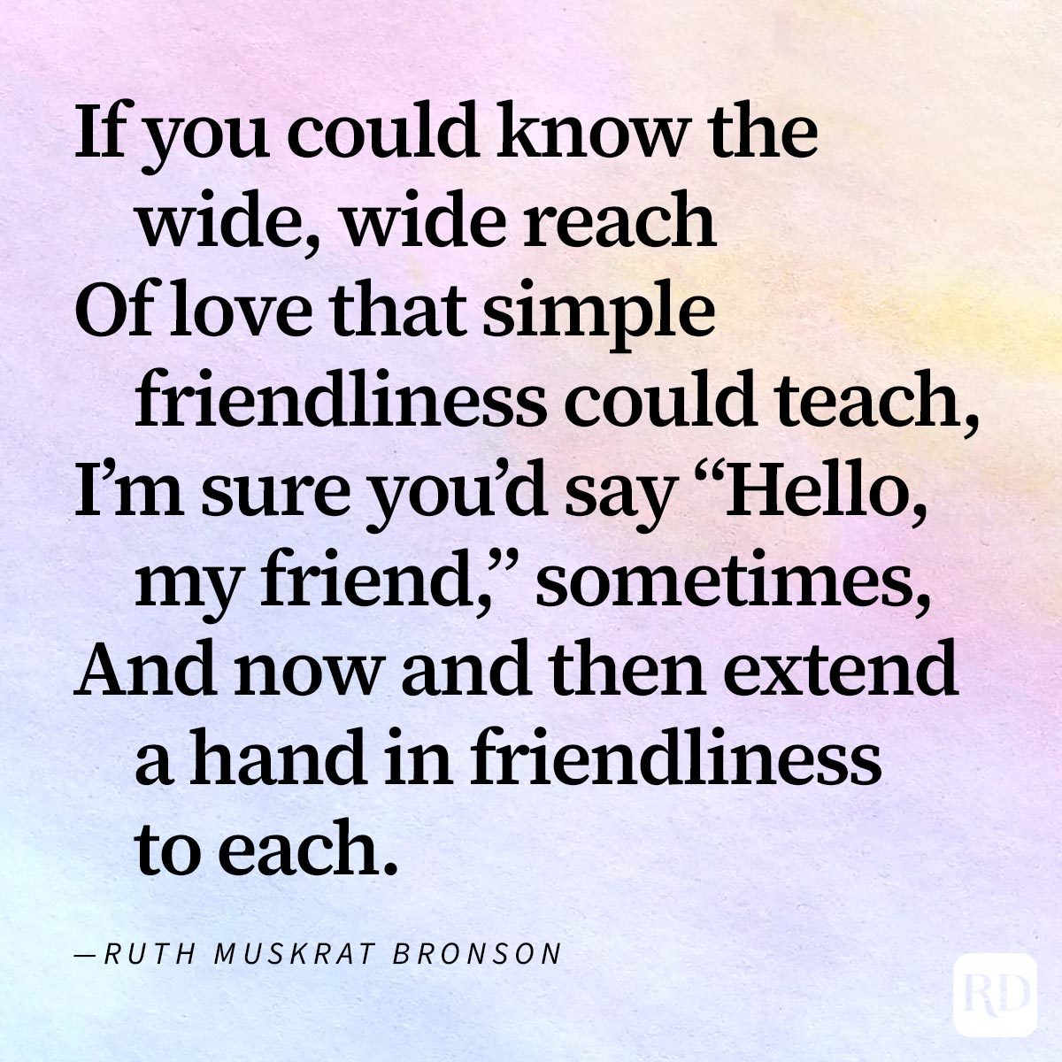 Excerpt from poem About Friendship To Share With Your BFF on watercolour background