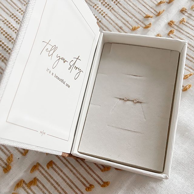 Cz Bezel Stud Earrings