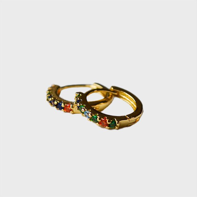 Gemstone Huggie Hoop Sleeper Earrings