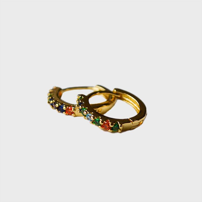 Gemstone Huggie Hoop Sleeper Earrings