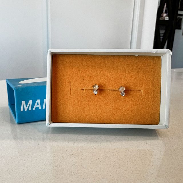 Pink Quartz And White Topaz Nap Earrings