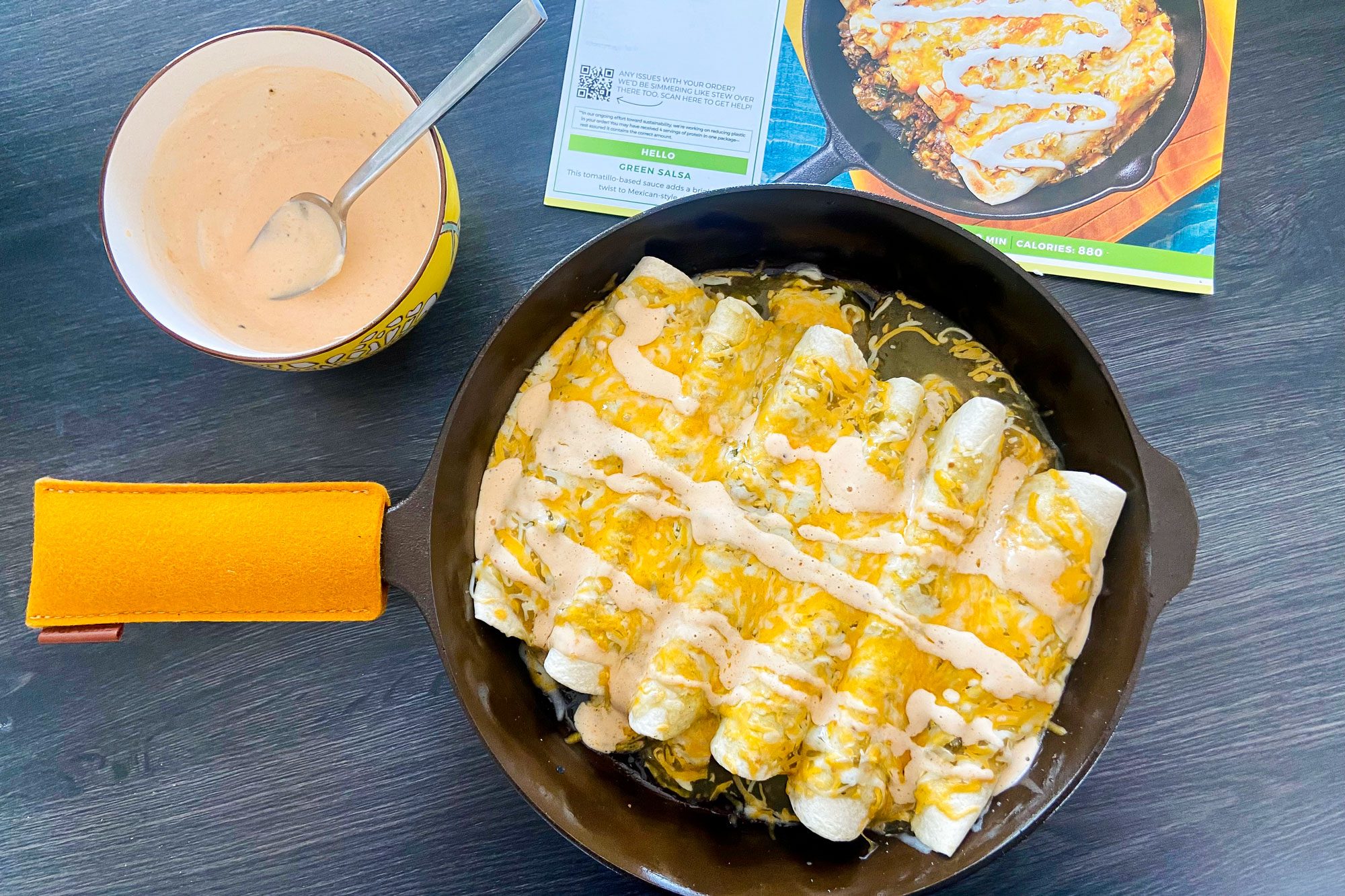 Hellofresh Meal Kit One-Pan Beef Enchiladas Verdes