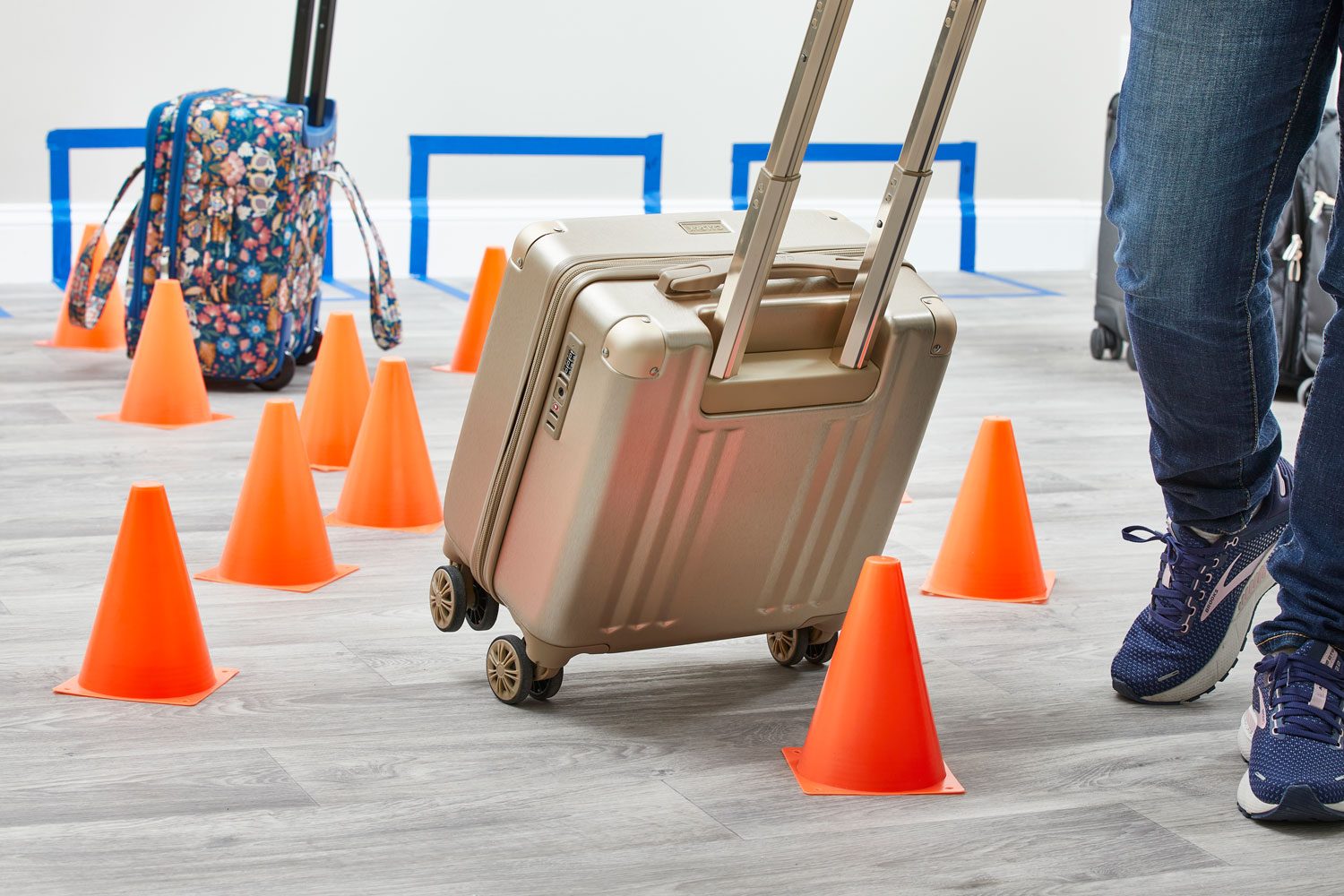 Testing luggage through obstacle course