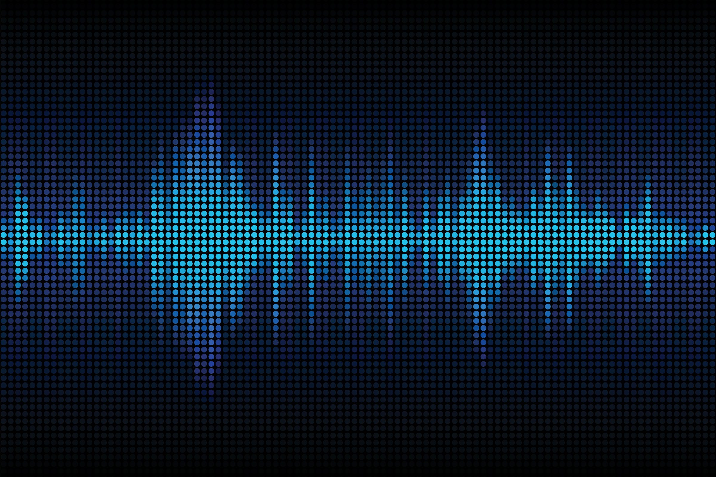 Sound waves oscillating glow light, Abstract technology background