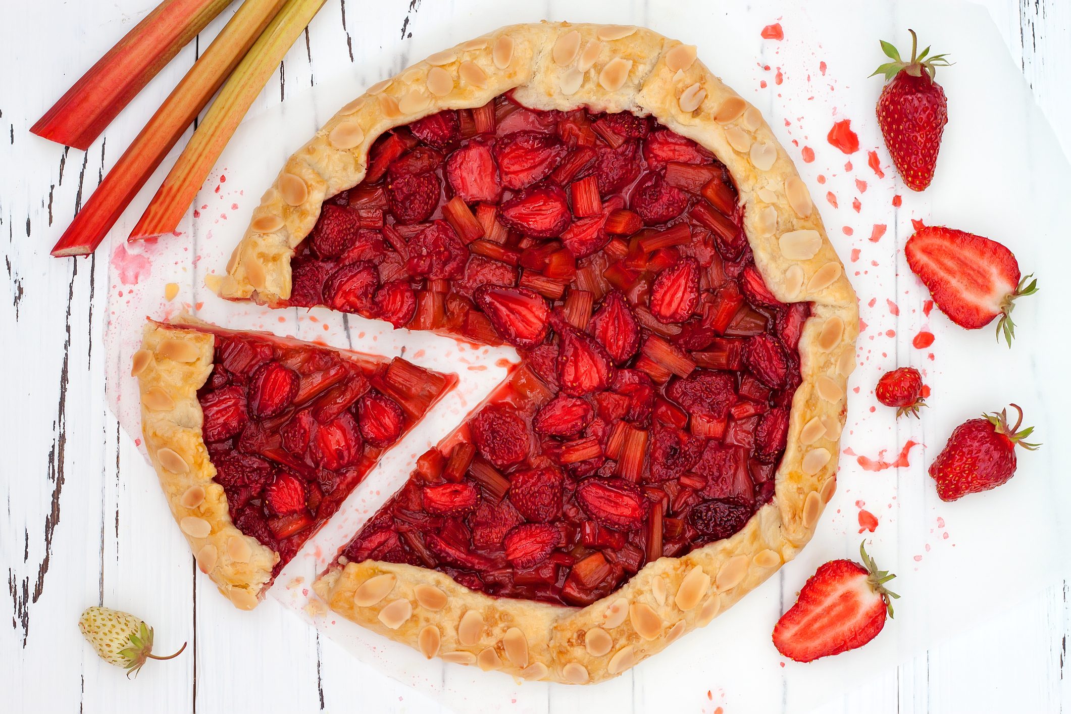 Strawberry and rhubarb galette