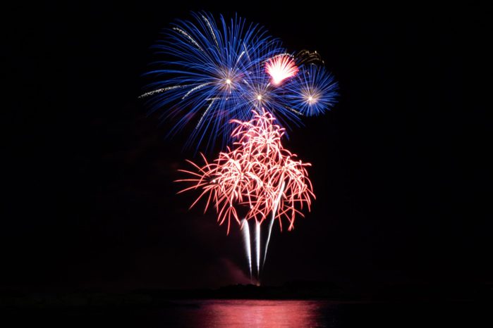 Fireworks Over the Ocean
