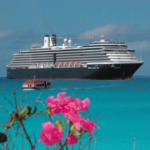 large cruise ship in a blue ocean