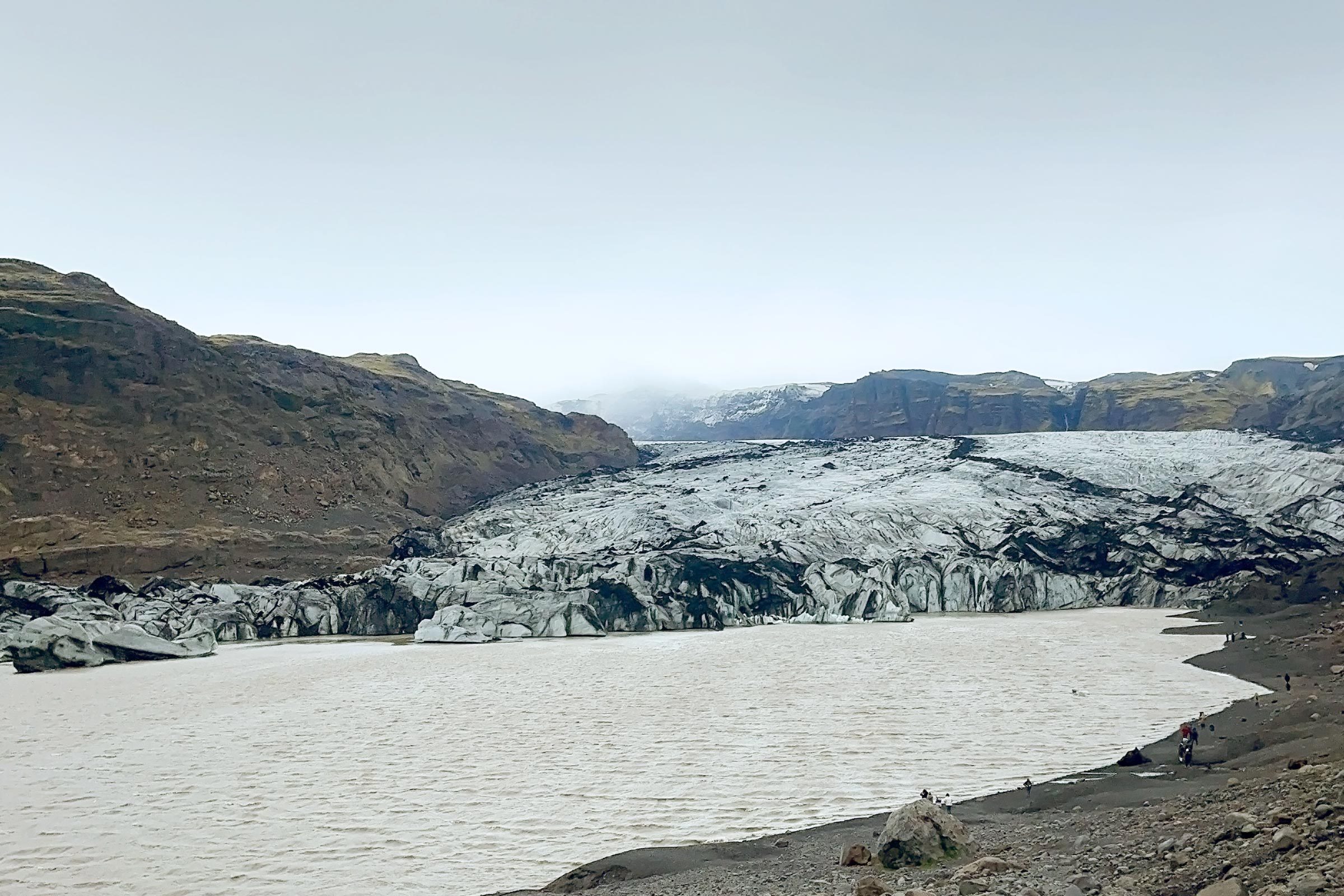 mountain landscape with snow in iceland