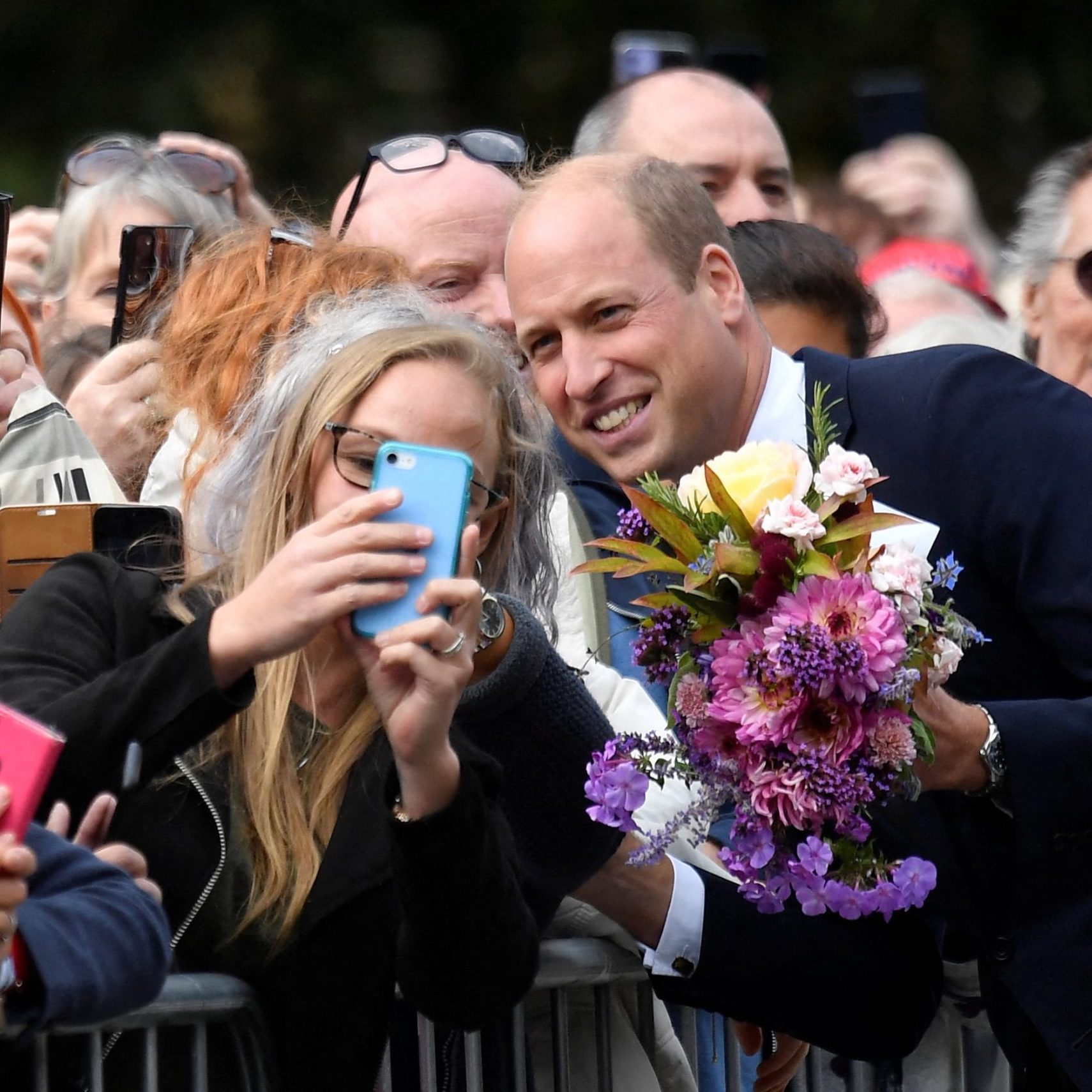 Prince of Wales poses for a selfie photograph