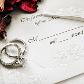 Wedding Rsvp Card With Rose Petals