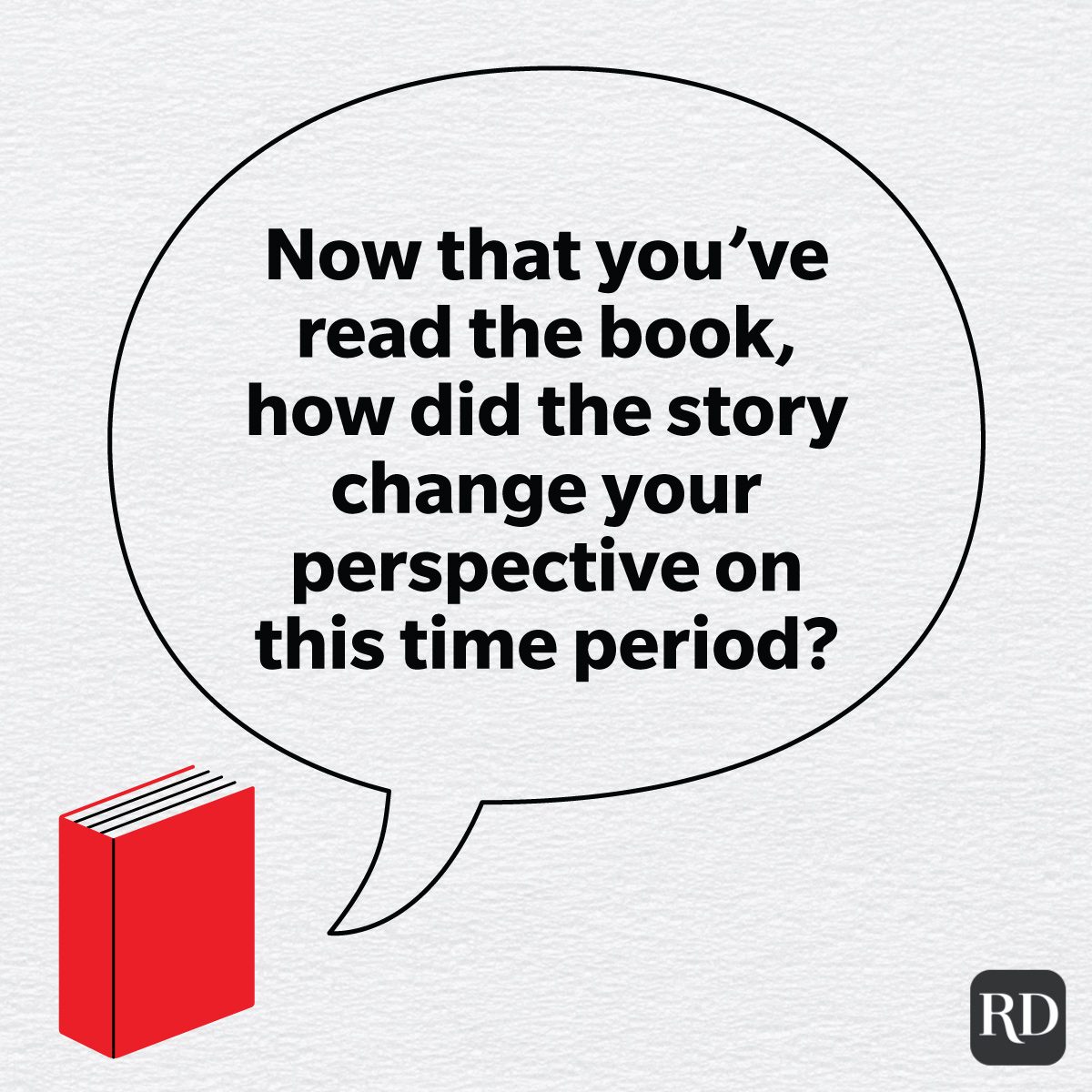 Best Book Club Questions To Get The Conversation red book callout graphic