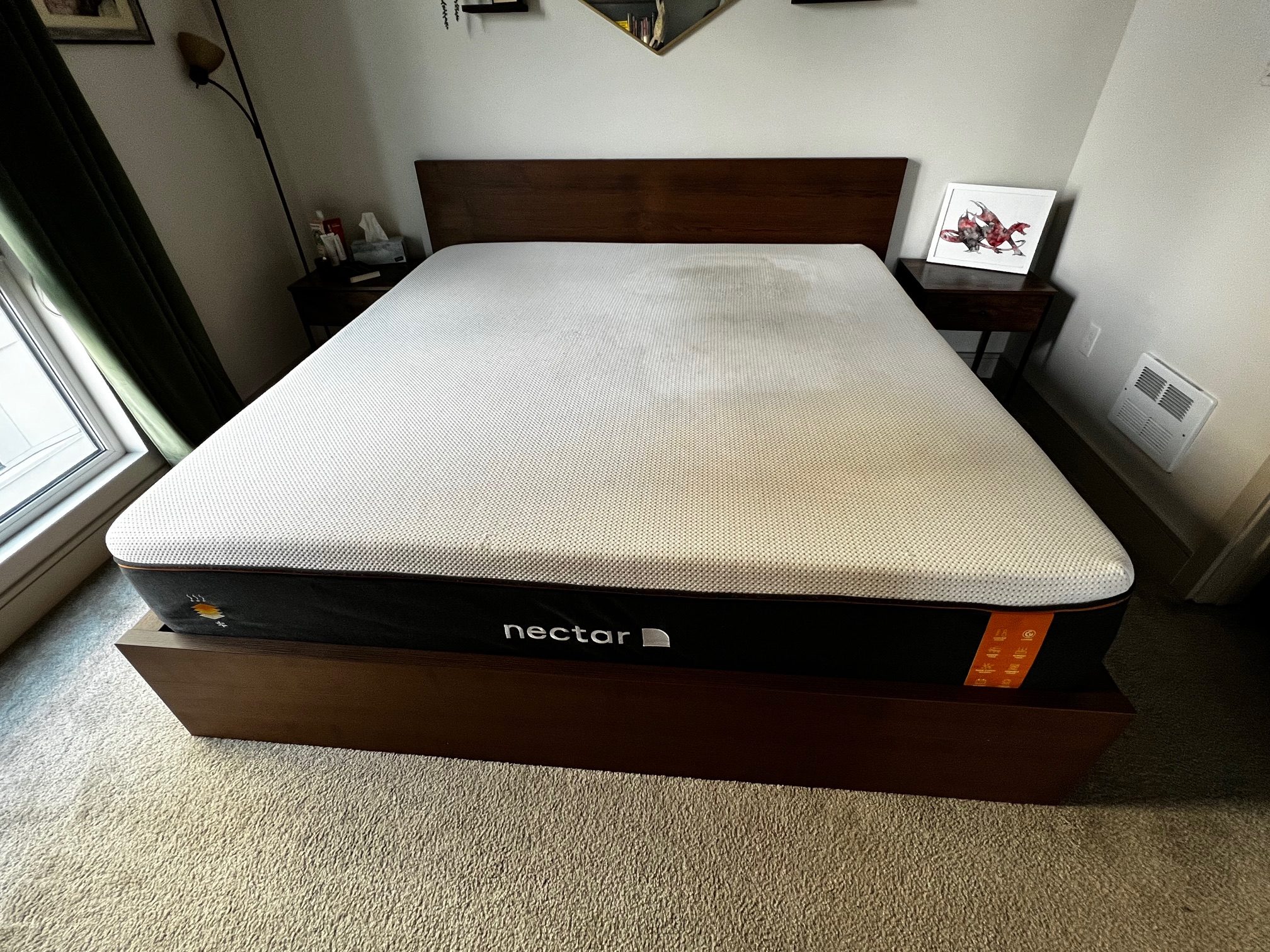 Stain in top right corner of Nectar mattress