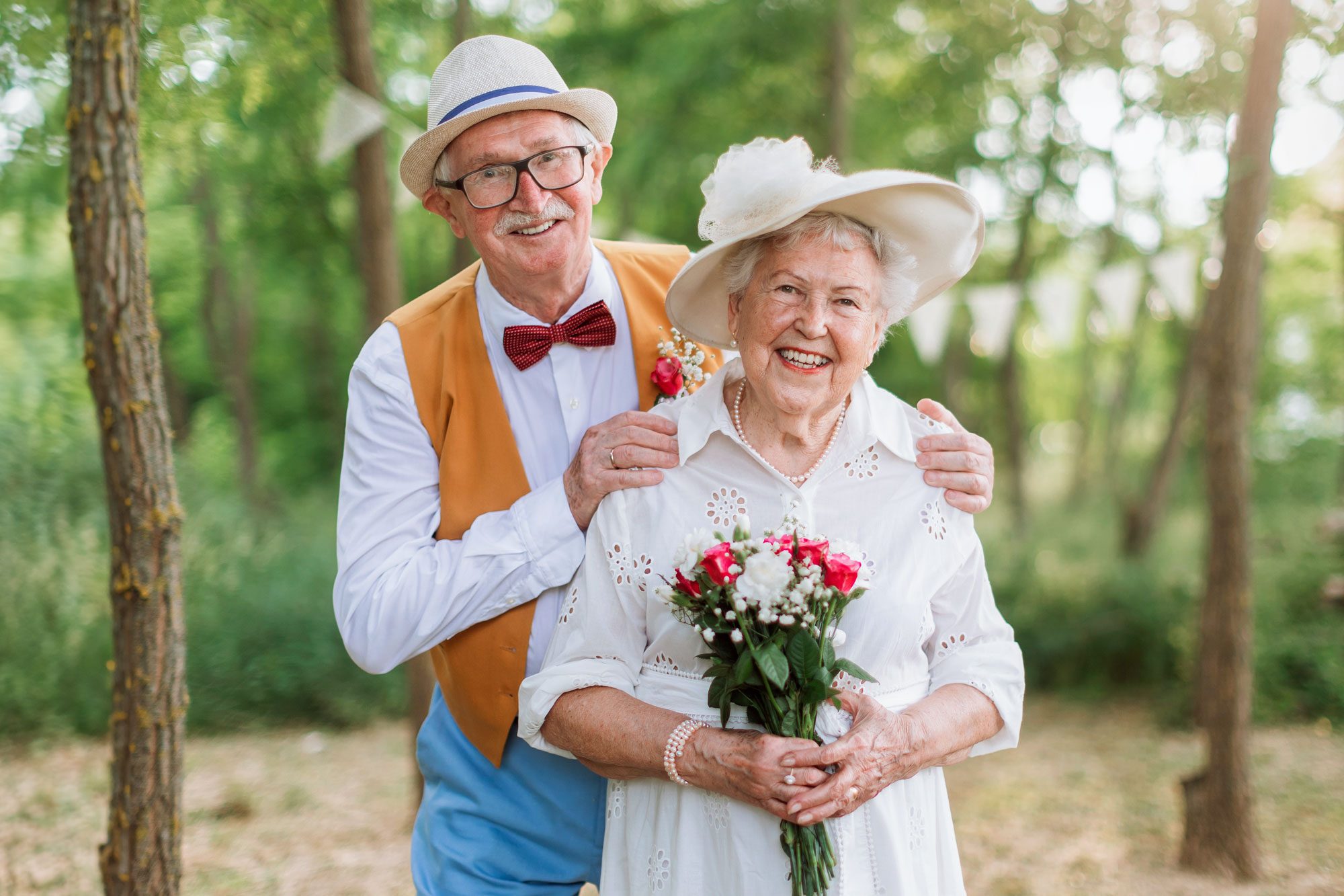 Senior Couple Having Marriage In Nature During Summer Day