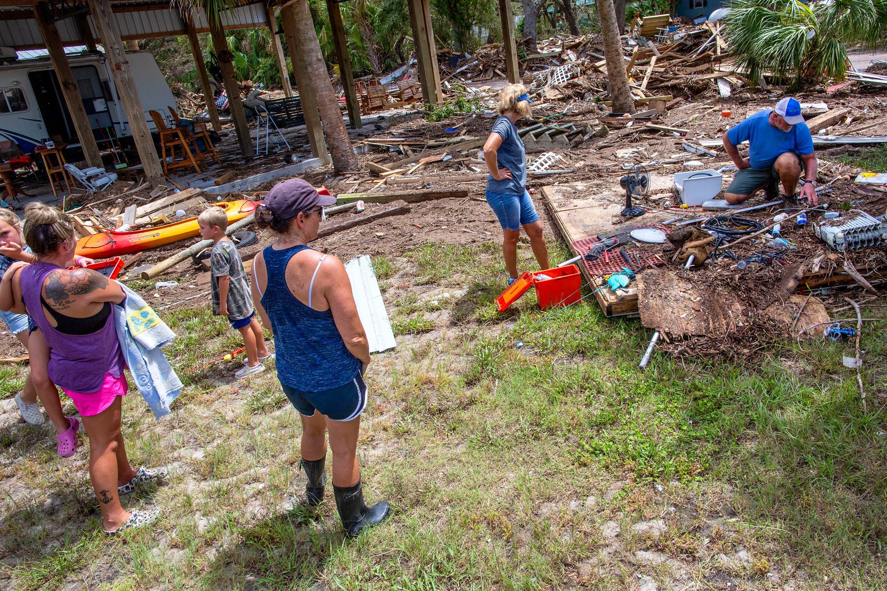 After the storm, neighbors helped neighbors. 