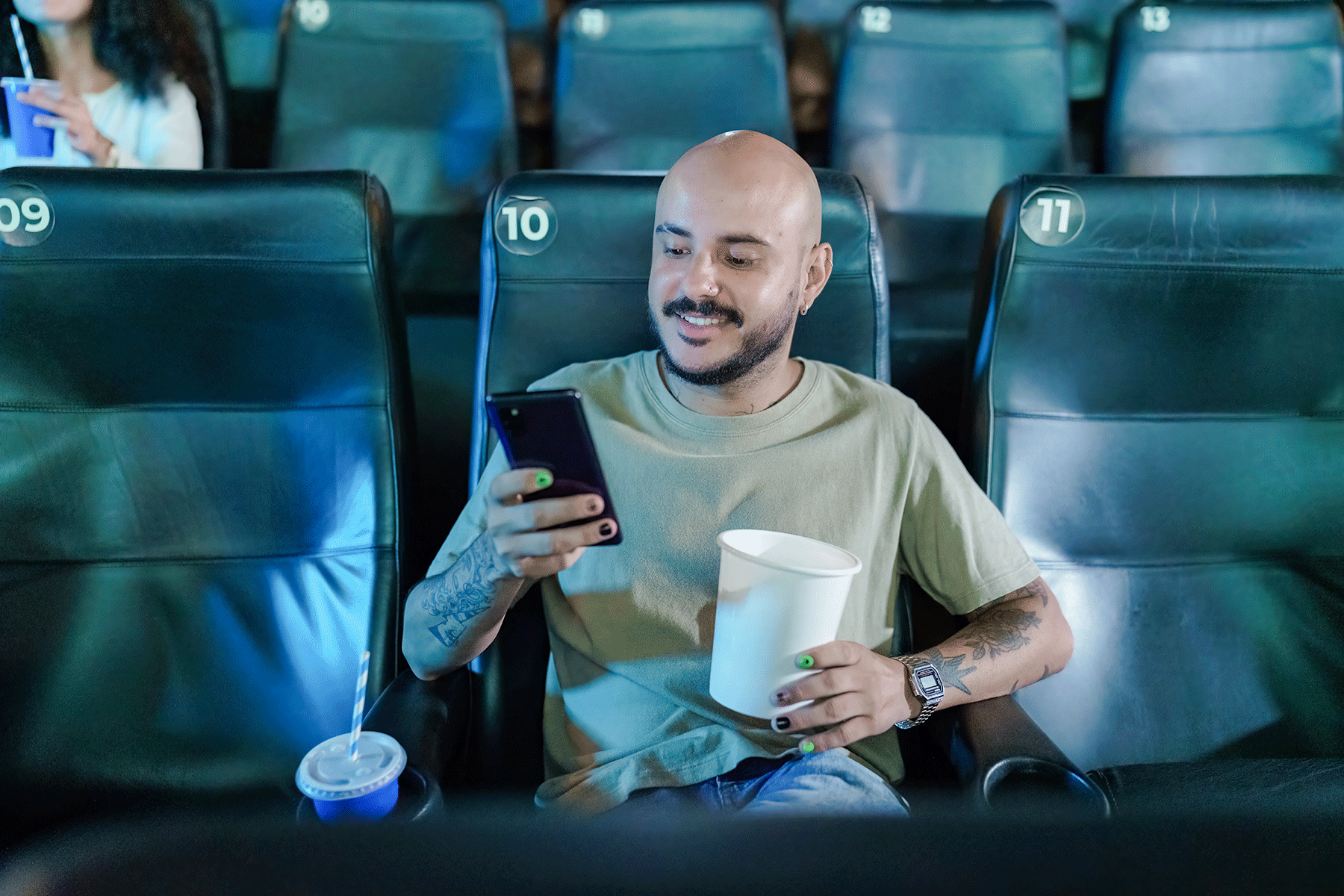 Person Using Phone During Movie Gettyimages 1470825166