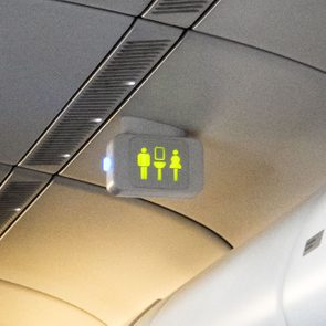 Toilet Sign On The Airplane