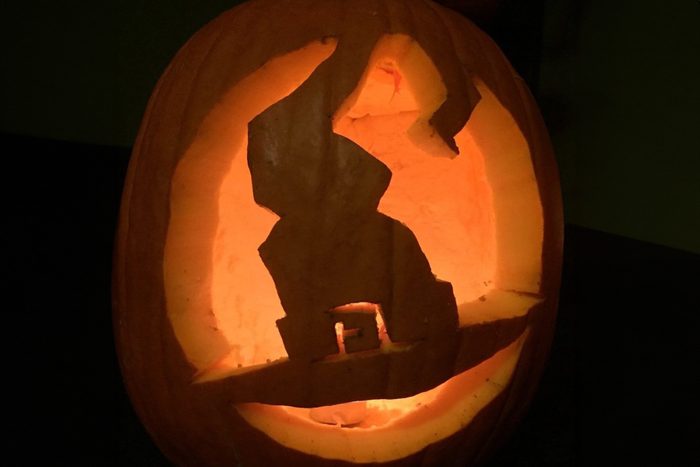 Witch Hat Carved Pumpkin E1661380202896