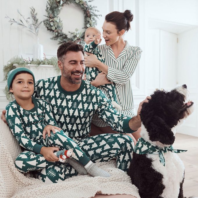 Holiday Winter Green Matching Family Pajamas