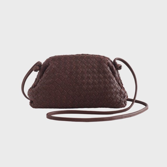 Italian Leather Handwoven Pouch Crossbody Clutch
