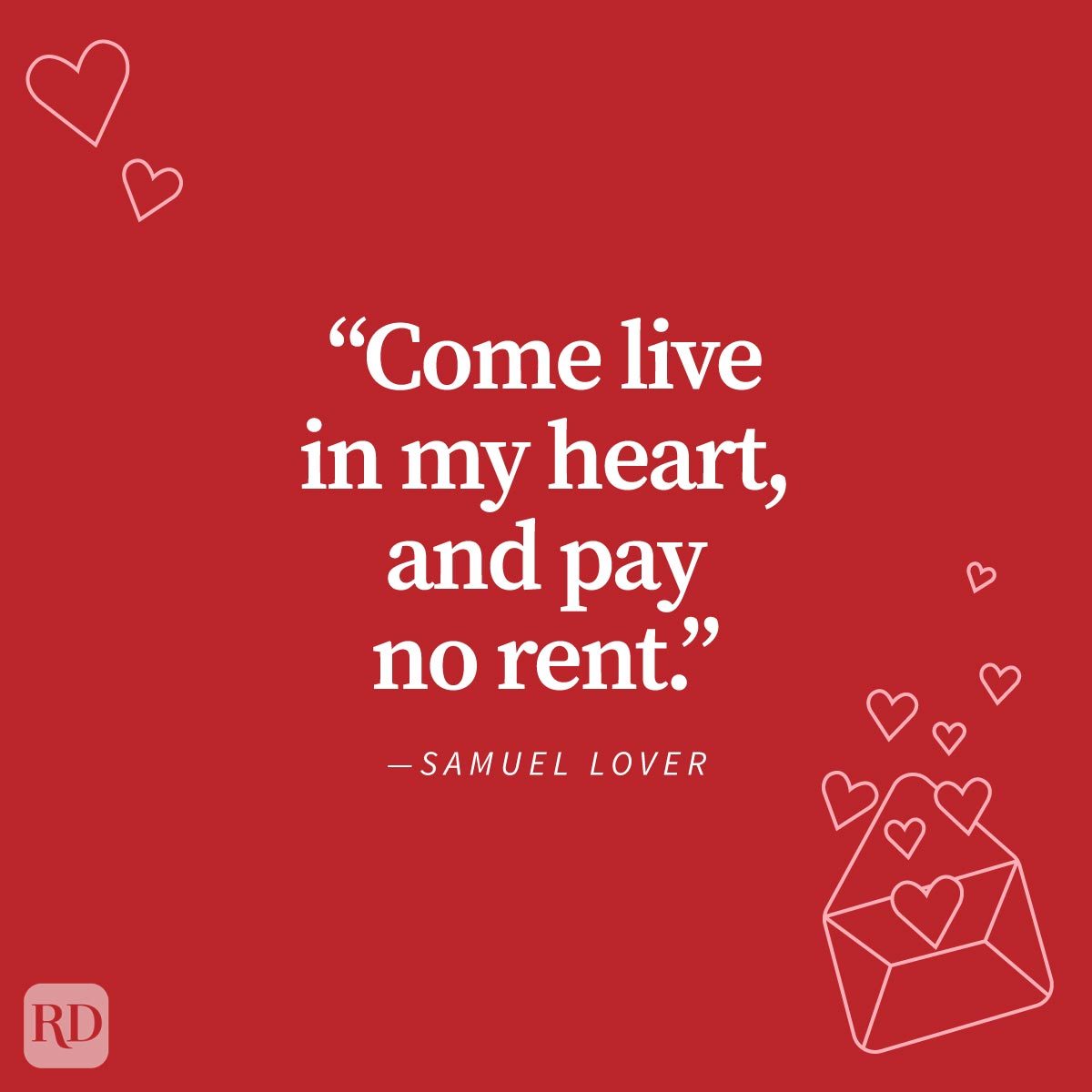 Love Quotes To Share With Your Special Someone with doodles on red background