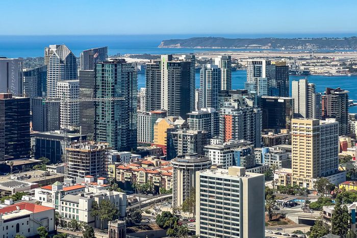 Aerial Downtown San Diego Skyline