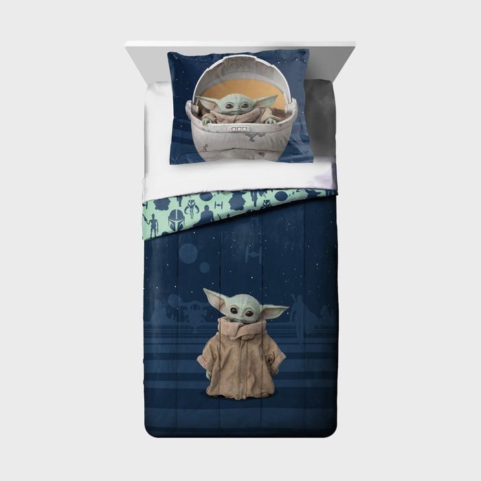 Baby Yoda Two Piece Comforter And Sham Set Via Walmart.com 