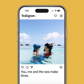 Beach Captions That Will Make Waves In Your Feed Instagram screenshot on yellow background