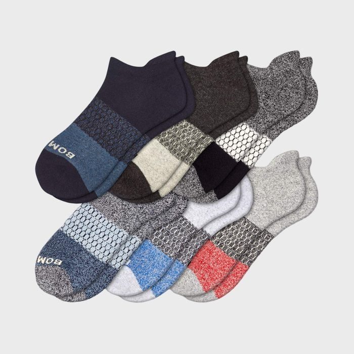 Bombas Mens Tri Block Marl Ankle Sock 6 Pack Ecomm Via Bombas.com 