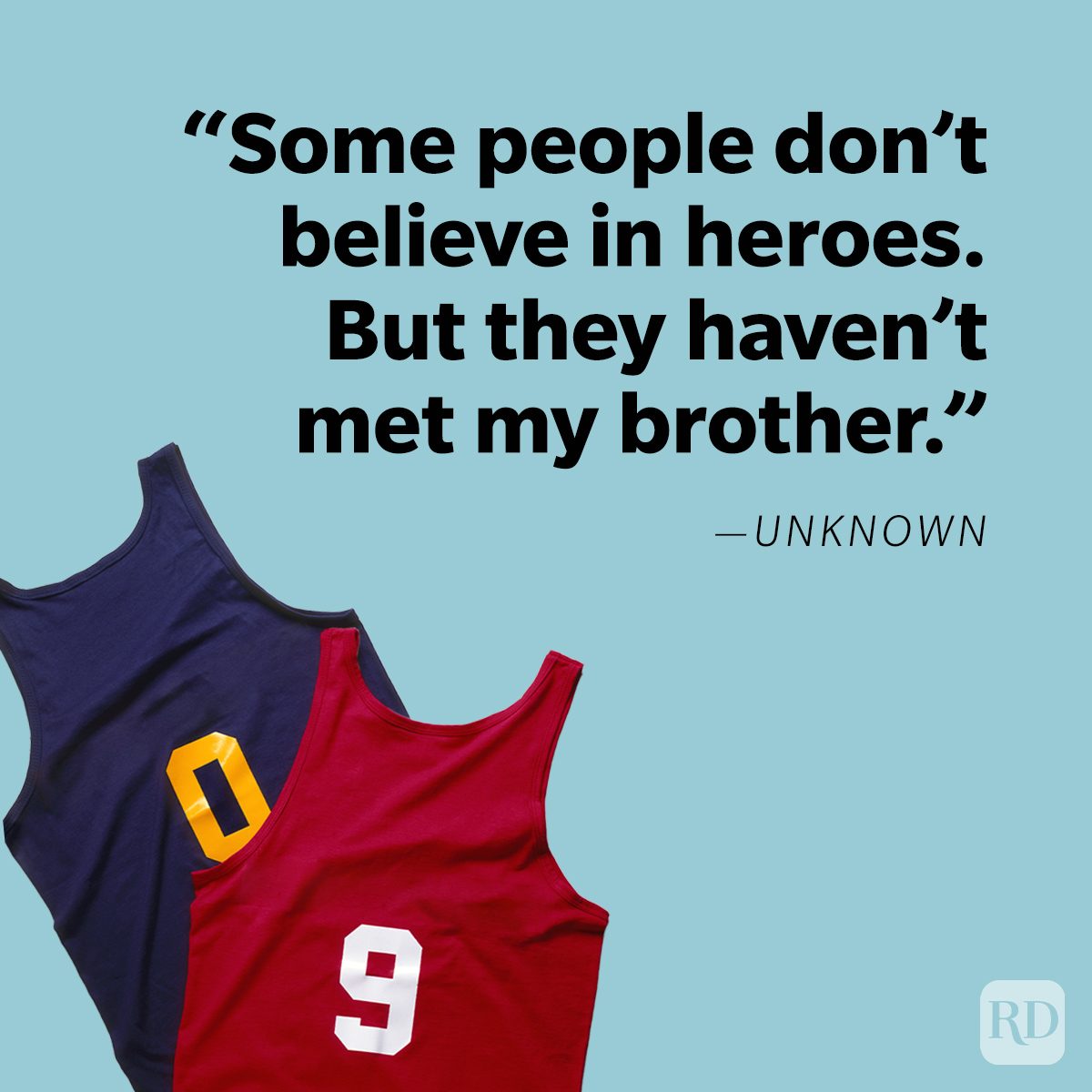 Brother Quotes That Celebrate Your Sibling Bond pair of sports jerseys on blue background 