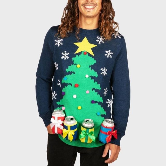 Christmas Tree Sweater With Beer Holsters Ecomm Via Tipsyelves.com 