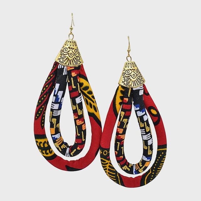 Cloth Cord Ankara African Earrings Ecomm Via Amazon.com 
