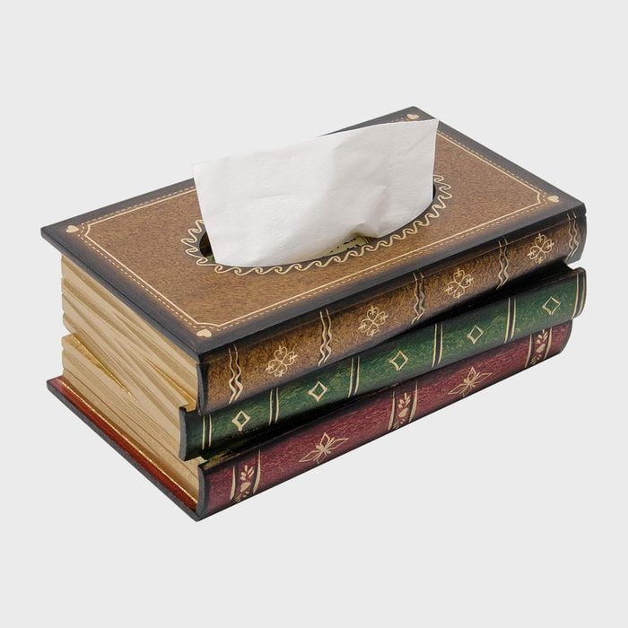 Crafted Classical Retro Wooden Antique Book Tissue Box Ecomm Via Amazon.com 
