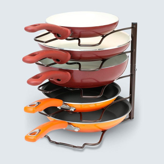 Decobros Kitchen Counter And Cabinet Pan Organizer Shelf Rack Via Amazon