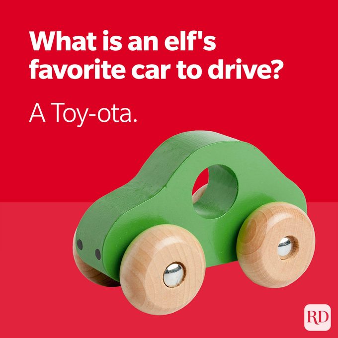 Christmas Jokes Wooden Toy Car with Joke
