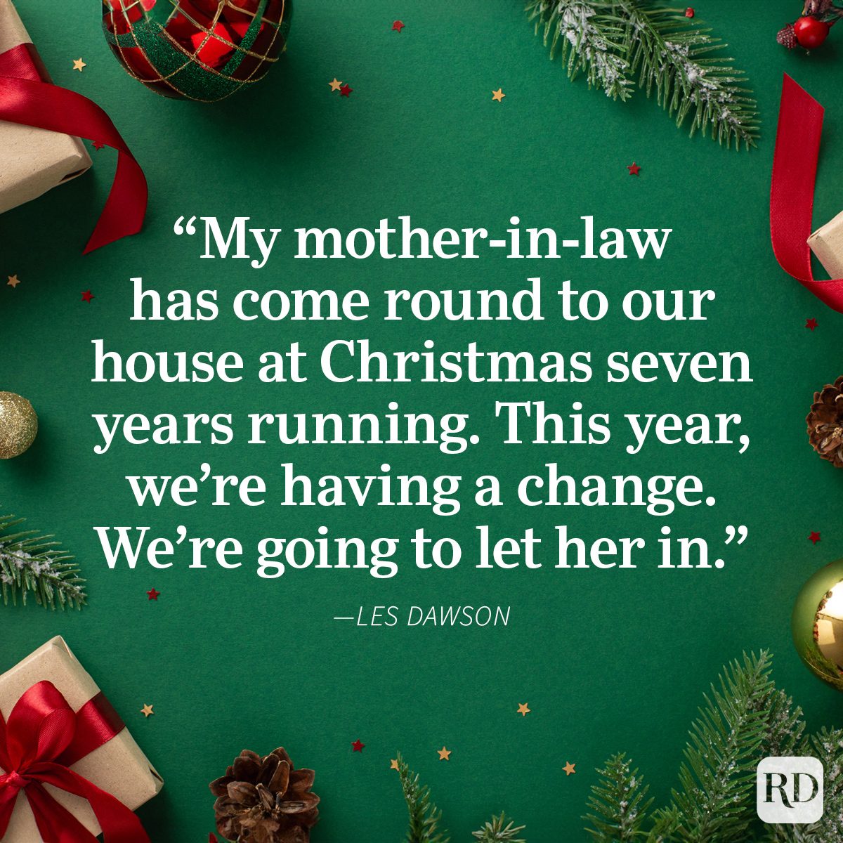 Funny Christmas Quotes To Keep You Laughing Through The Holidays on green background