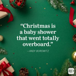 Funny Christmas Quotes To Keep You Laughing Through The Holidays on green background