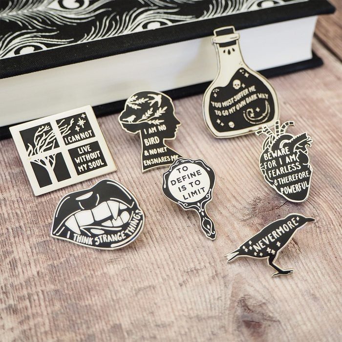 Gothic Literature Enamel Pin Set Ecomm Via Literaryemporium Etsy.com 