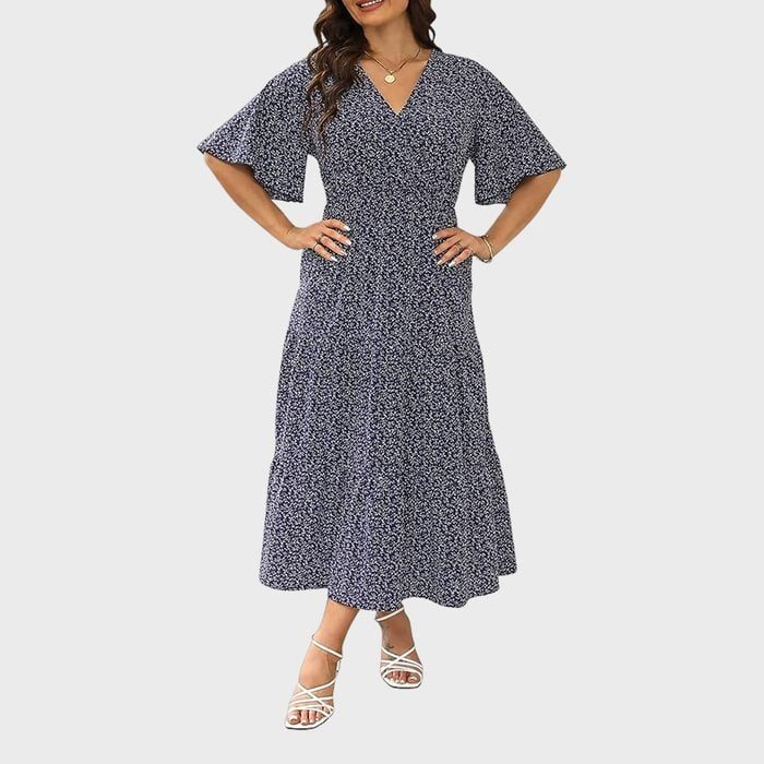 Half Sleeve Flowy Dress Ecomm Via Amazon.com 