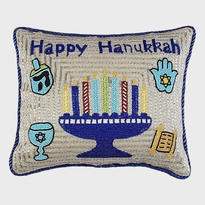 Happy Hanukkah Beaded Pillow Ecomm Via Saksfifthavenue.com 